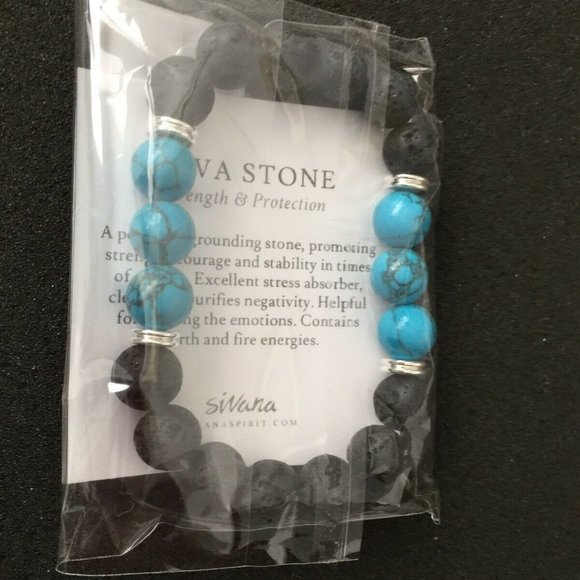 NIP SIVANA Lava Stone Stretch Bracelet 10mm Beads - Picture 1 of 3